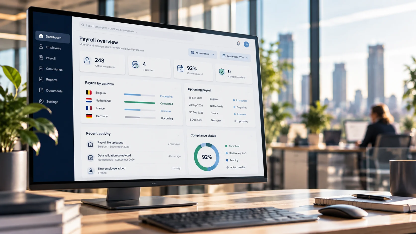 Paynorama-dashboard op computerscherm